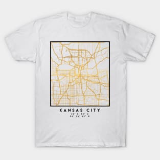 KANSAS CITY MISSOURI CITY STREET MAP ART T-Shirt